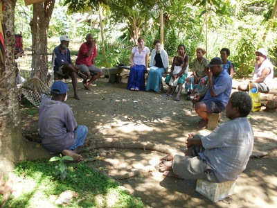 Meeting with Solomon Island residents.