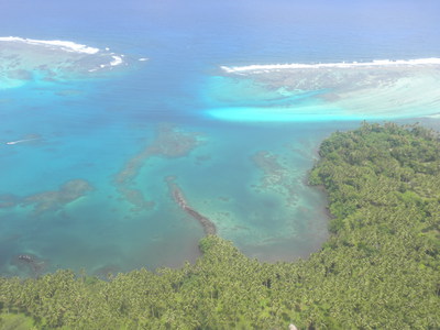 Arial view of natural taboo boundary